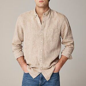 J. Crew Men’s Baird McNutt Irish Linen Shirt Cream Size M NWT